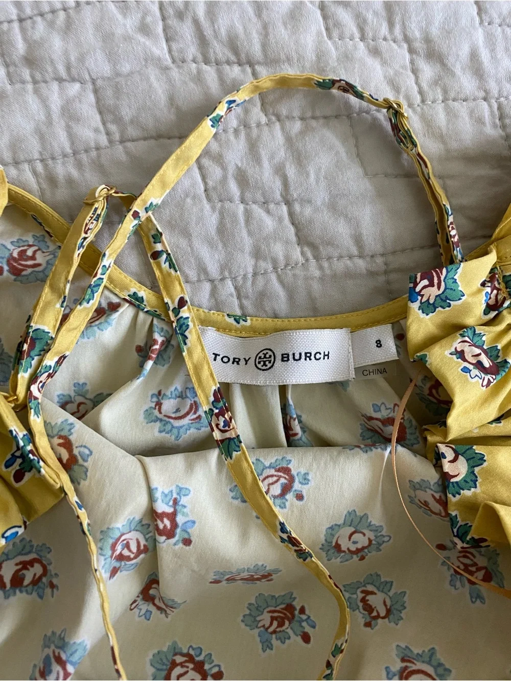 Tory Burch Yellow Floral Backless Sundress